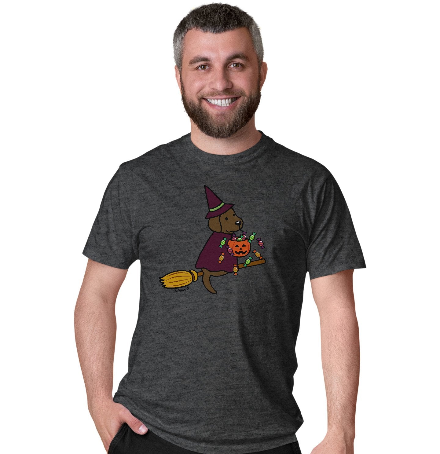 Chocolate Lab Witch - Halloween - T-Shirt
