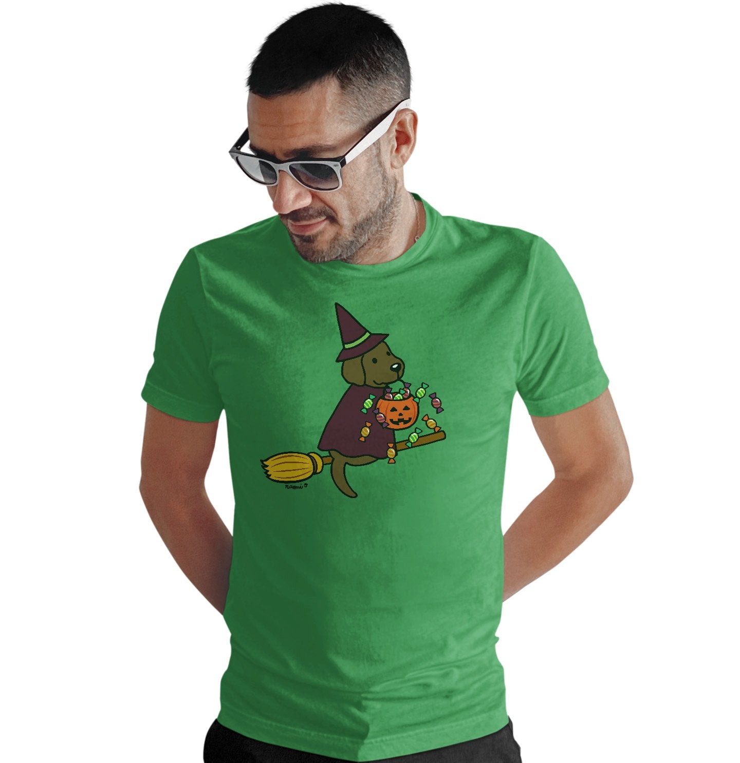 Chocolate Lab Witch - Adult Unisex T-Shirt