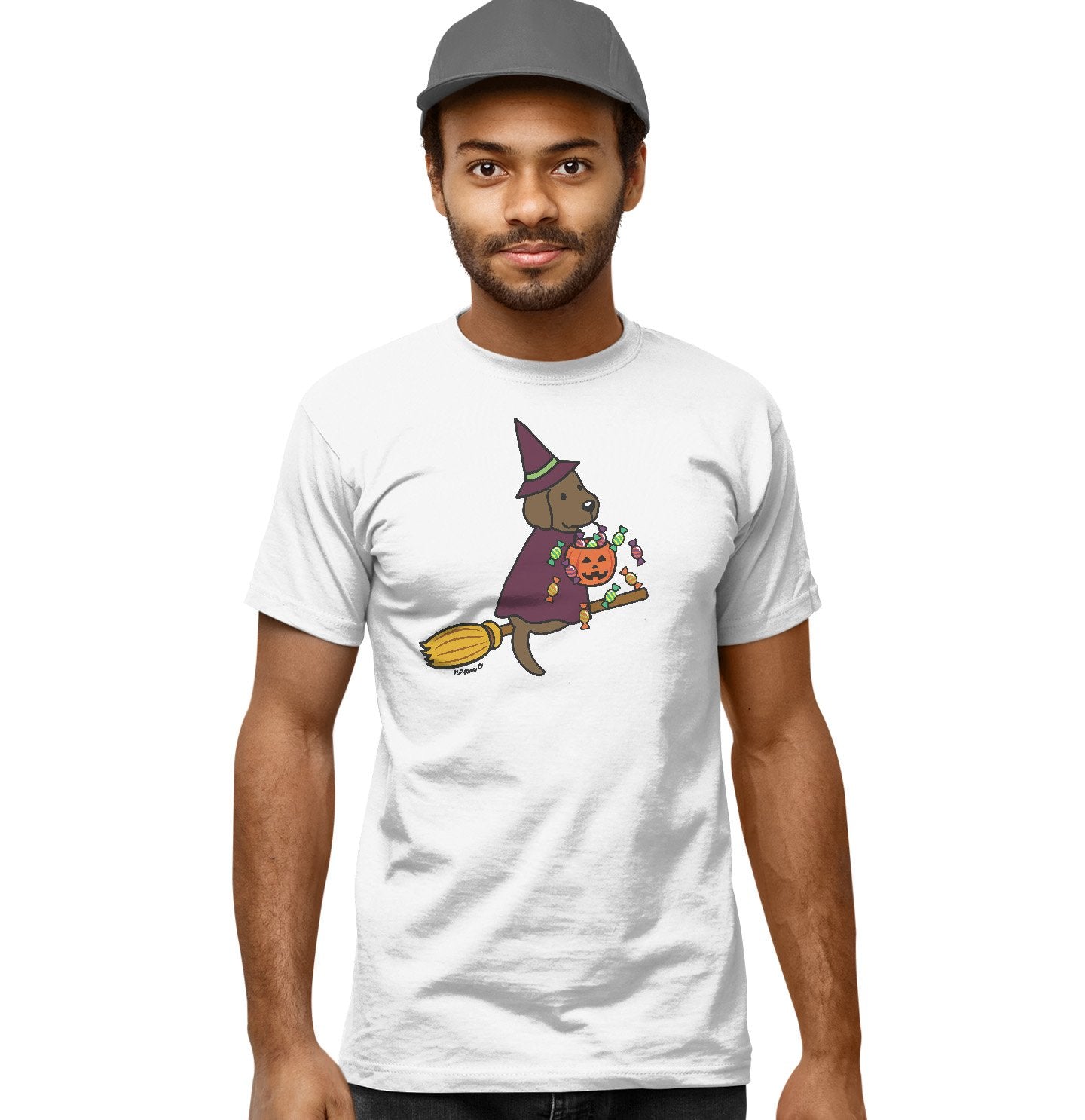 Chocolate Lab Witch - Adult Unisex T-Shirt