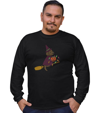Chocolate Lab Witch - Halloween - Long Sleeve T-Shirt