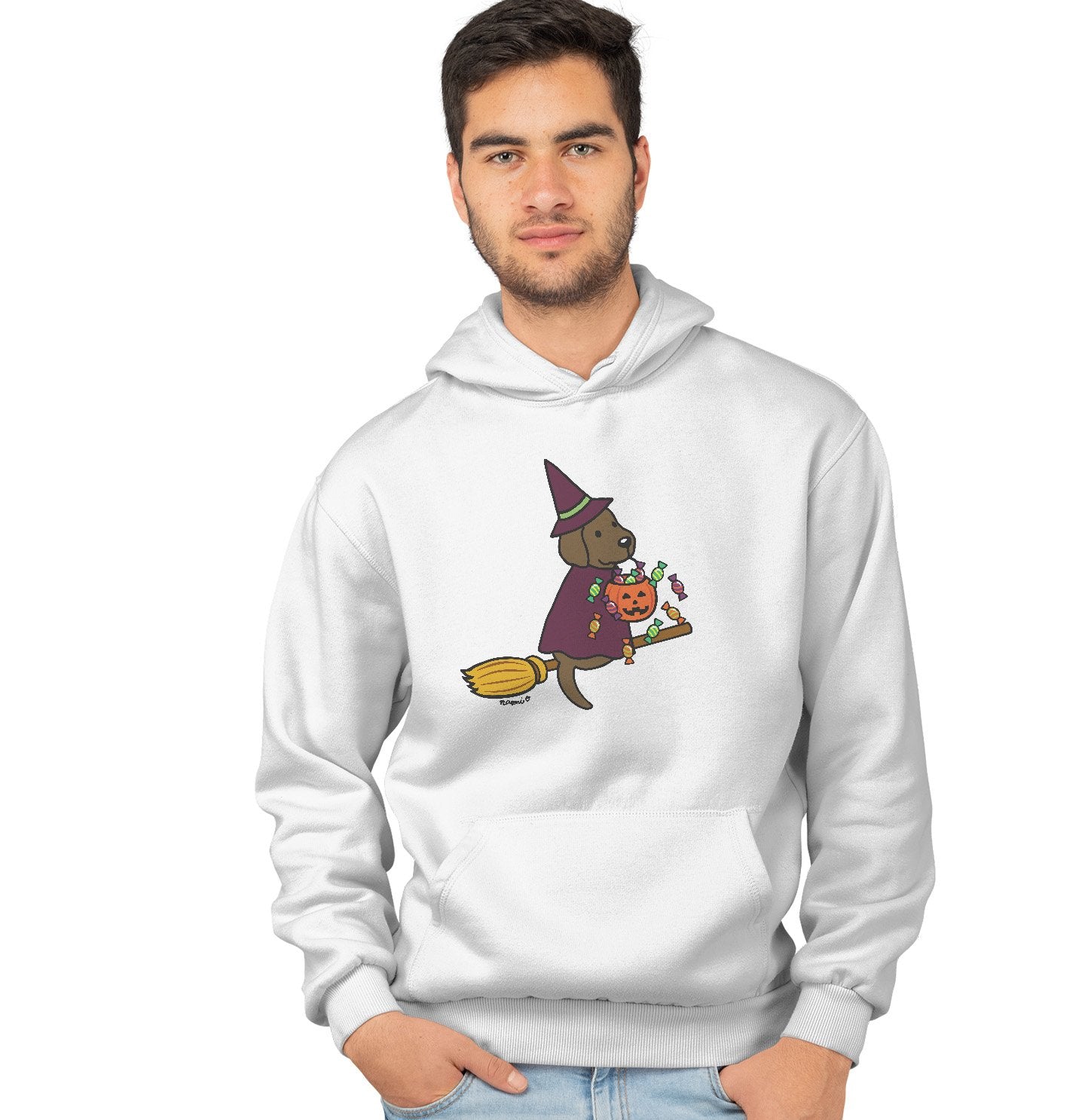 Chocolate Lab Witch - Halloween - Hoodie Sweatshirt