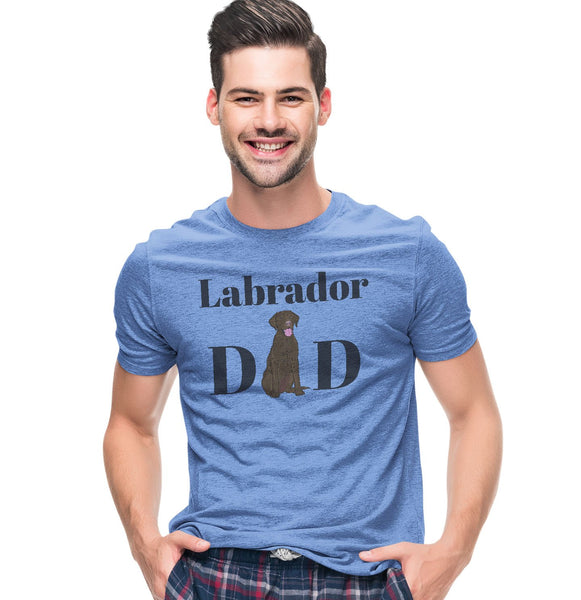 Labradors.com - Chocolate Labrador Dad Illustration - Adult Tri-Blend T-Shirt