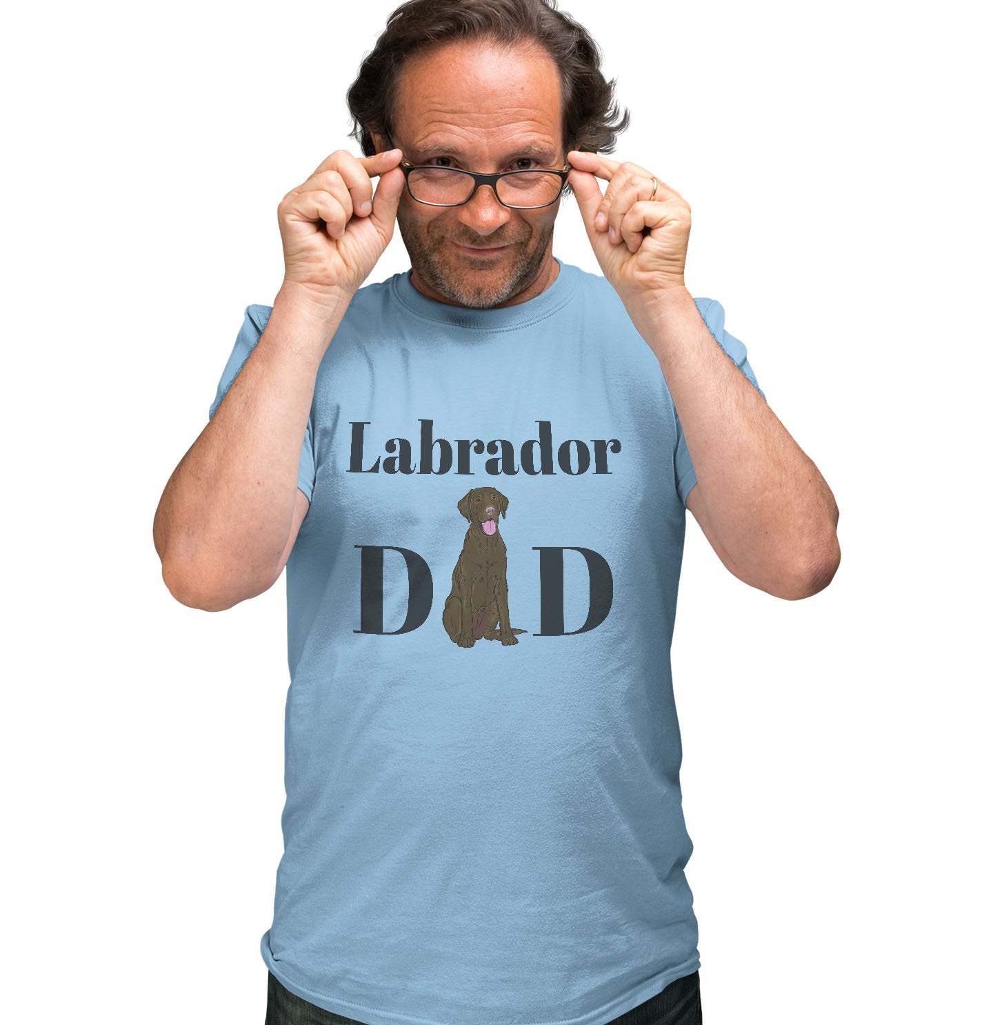 Labradors.com - Chocolate Labrador Dad Illustration - Adult Unisex T-Shirt