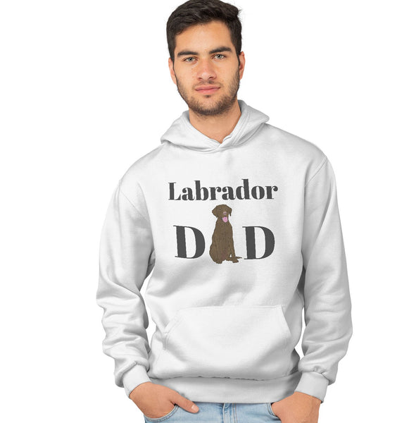 Chocolate Labrador Dad Illustration - Adult Unisex Hoodie Sweatshirt