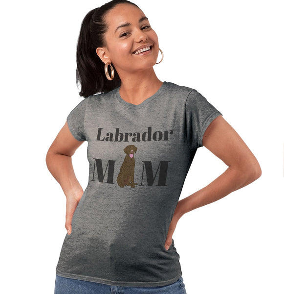 Chocolate Labrador Mom Illustration - Women's Tri-Blend T-Shirt