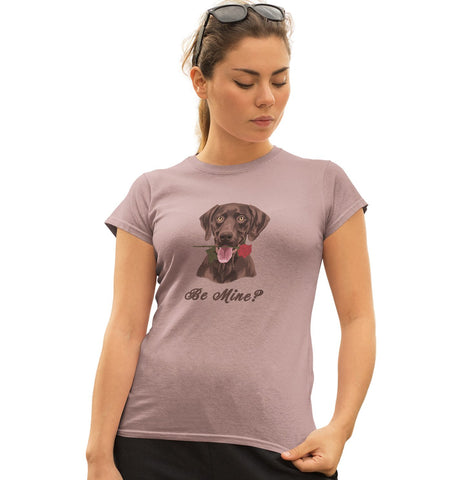 Chocolate Labrador Be Mine Ladies' Fitted Shirt