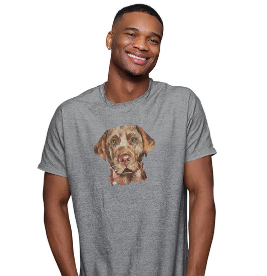 Chocolate Lab Face Watercolor - Adult Unisex T-Shirt