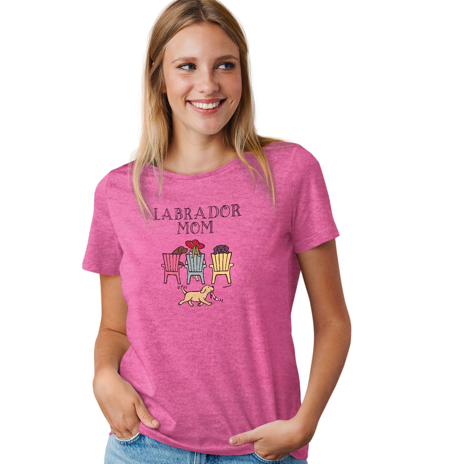 Labrador Dog Mom - Deck Chairs Design - Women's Tri-Blend T-Shirt