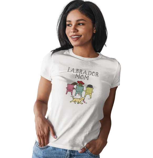 Labrador Dog Mom - Deck Chairs Design - Women's Fitted T-Shirt