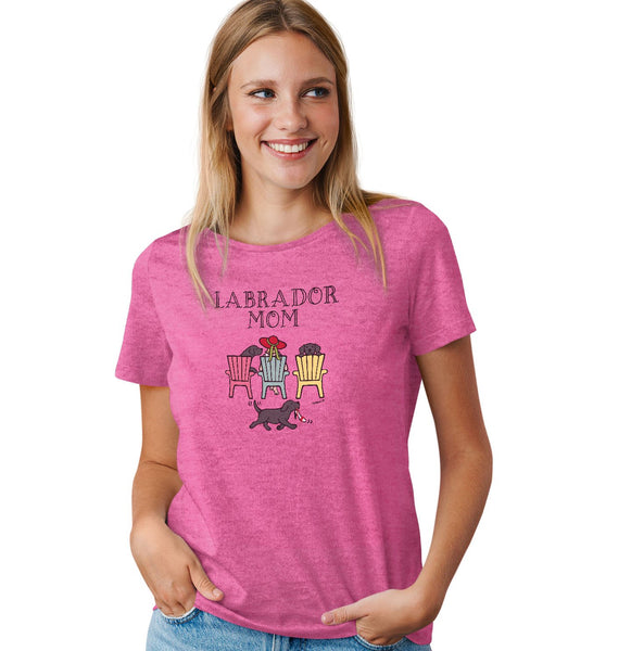 Black Labrador Dog Mom - Deck Chairs Design - Women's Tri-Blend T-Shirt