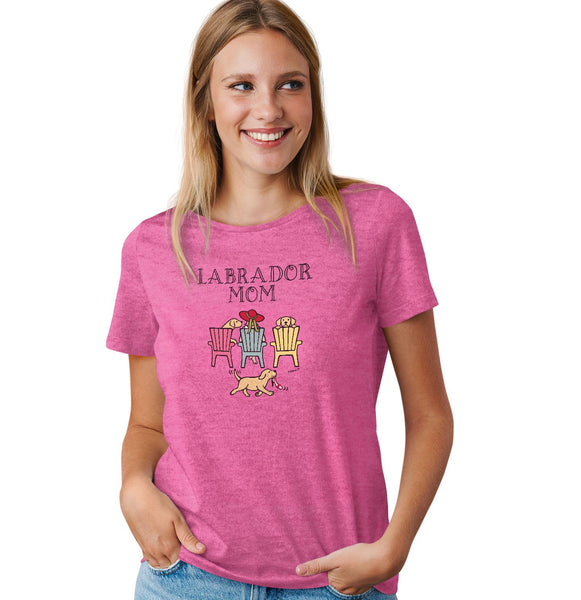 Yellow Labrador Dog Mom - Deck Chairs Design - Women's Tri-Blend T-Shirt