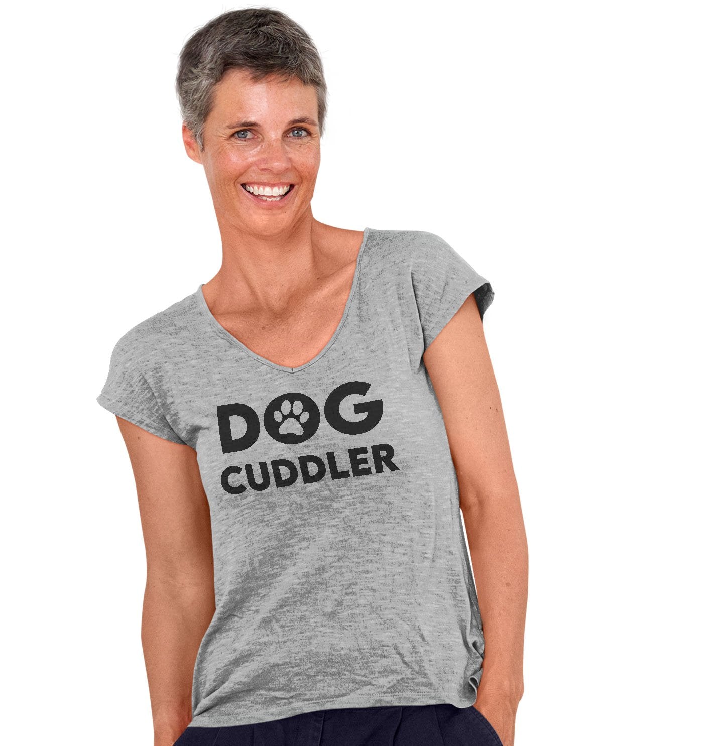 Dog Cuddler - Ladies' V-Neck T-Shirt