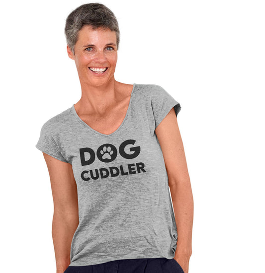 Dog Cuddler - Ladies' V-Neck T-Shirt