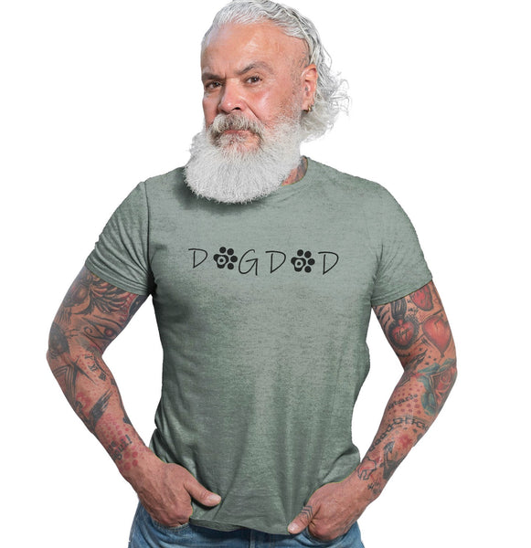 Paw Text Dog Dad - Adult Tri-Blend T-Shirt
