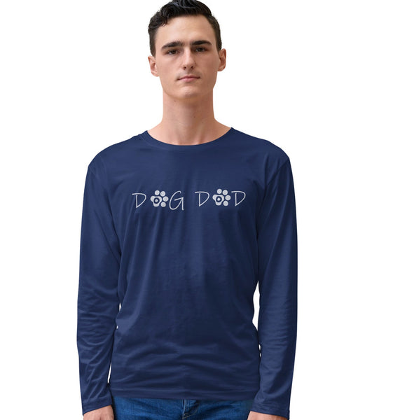 Paw Text Dog Dad - Adult Unisex Long Sleeve T-Shirt