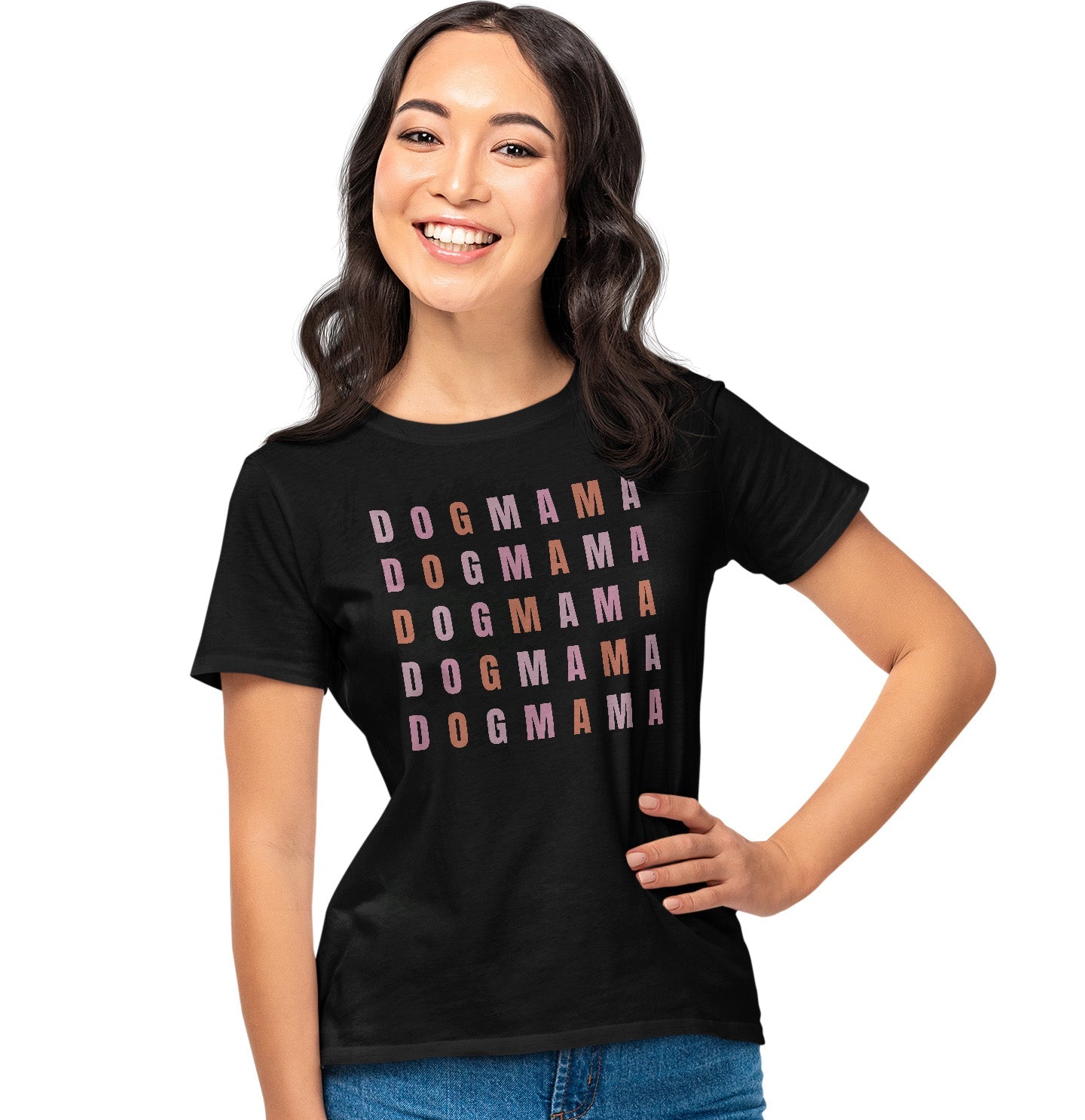 Stacked Text Dog Mama - Women's Tri-Blend Dog Mom T-Shirt