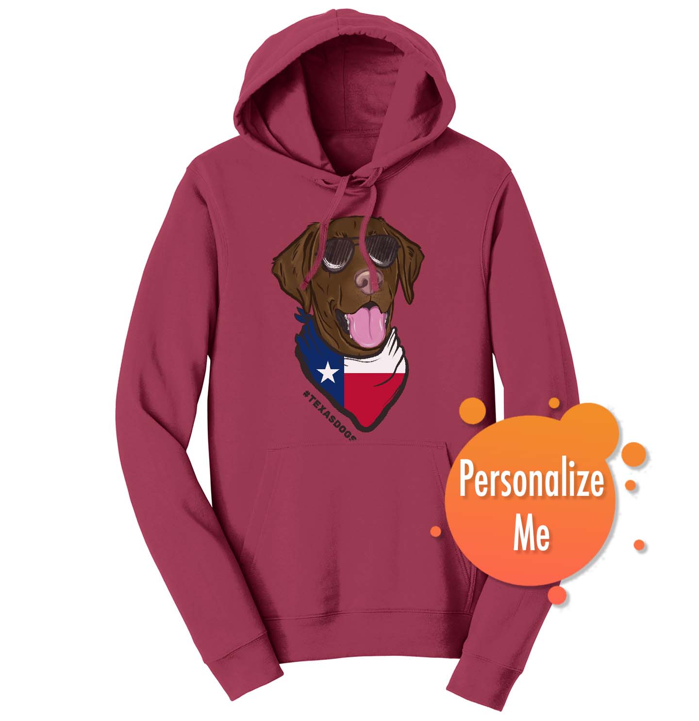 Any State Bandana Lab - Personalized Custom Adult Unisex Hoodie Sweatshirt