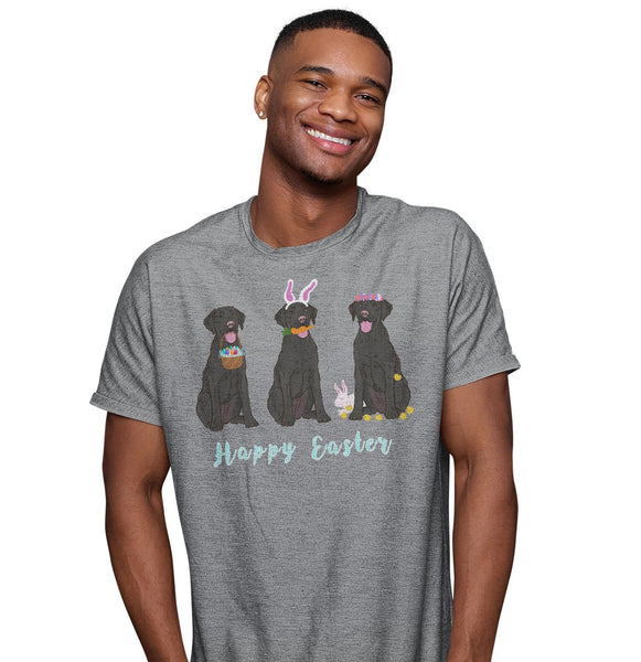 Easter Black Labrador Line Up - Adult Unisex T-Shirt