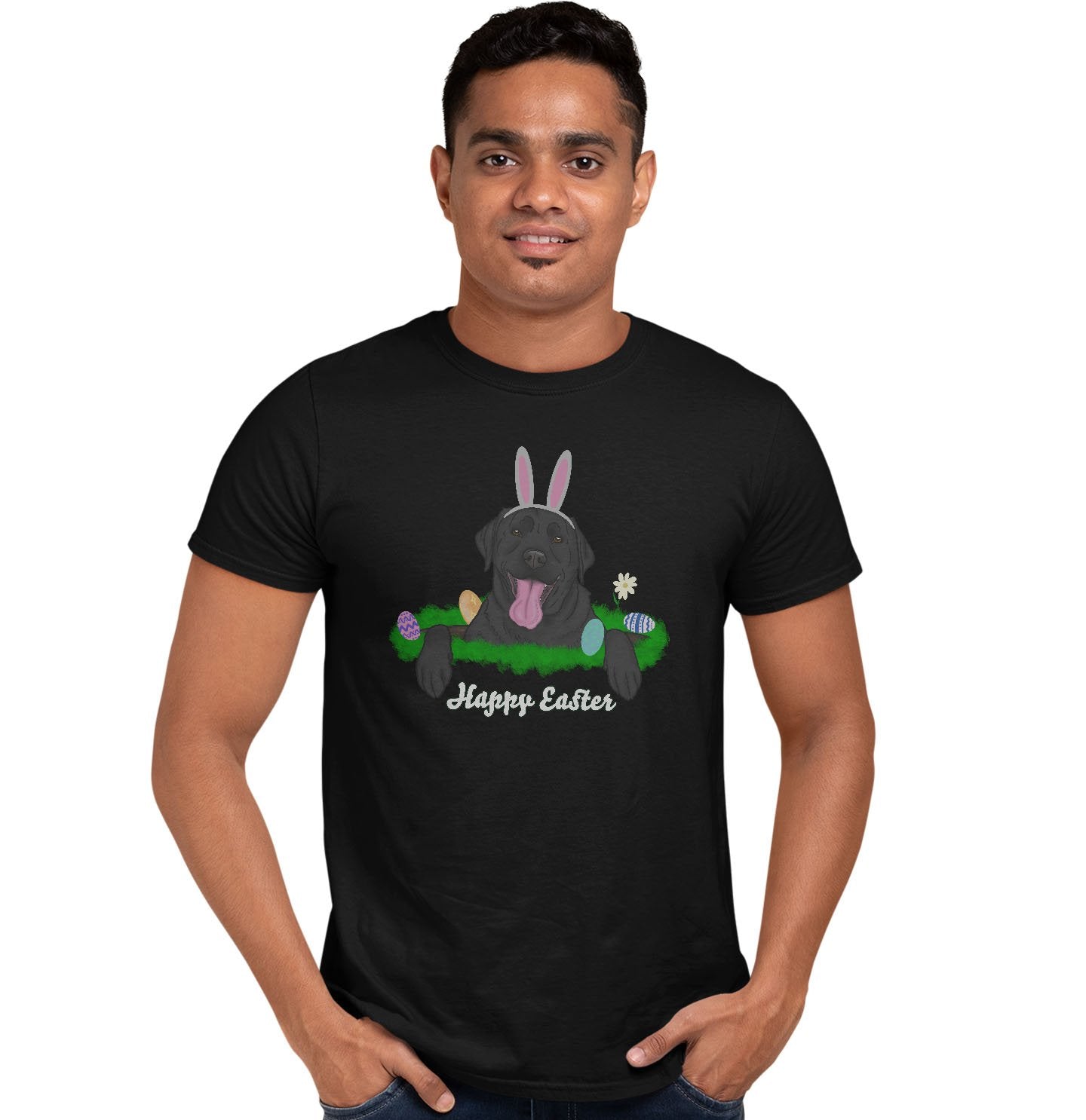 Rabbit Hole Black Labrador  - Adult Unisex T-Shirt