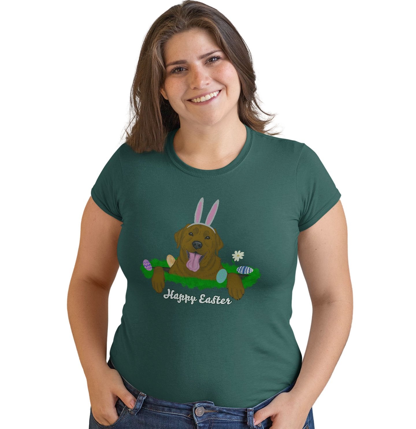 Rabbit Hole Chocolate Labrador  - Women's Fitted T-Shirt