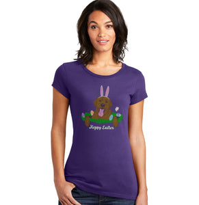 Labradors.com - Rabbit Hole Chocolate Labrador  - Women's Fitted T-Shirt
