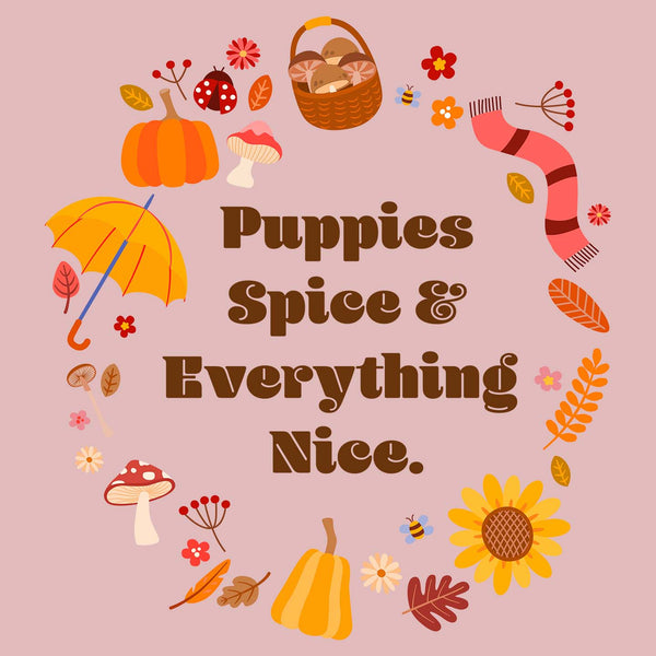 Puppies Spice Everything Nice Fall Wreath - Women's Fitted T-Shirt
