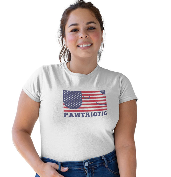 Pawtriotic Flag Dog - Women's Tri-Blend T-Shirt