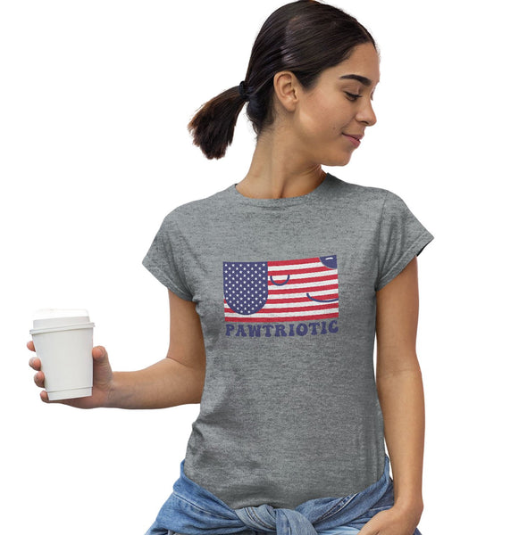 Pawtriotic Flag Dog - Women's Fitted T-Shirt