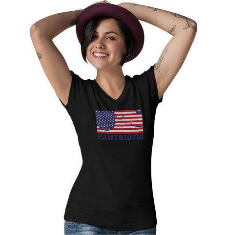 Pawtriotic Flag Dog | Labradors | Ladies' V-Neck T-Shirt