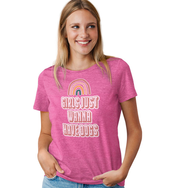 Girls Just Wanna Have Dogs - Women's Tri-Blend T-Shirt