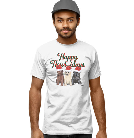 Happy Howlidays Puppies - Adult Unisex T-Shirt