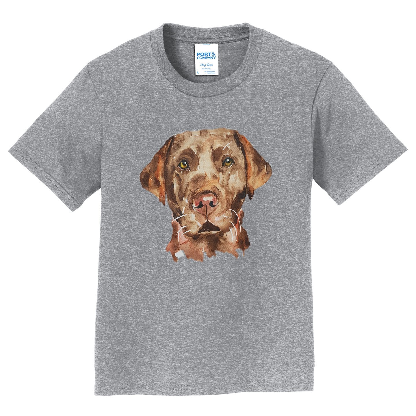 Chocolate Lab Face Watercolor - Kids' Unisex T-Shirt