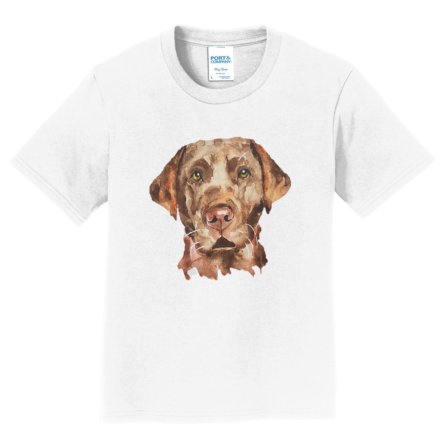 Chocolate Lab Face Watercolor - Kids' Unisex T-Shirt