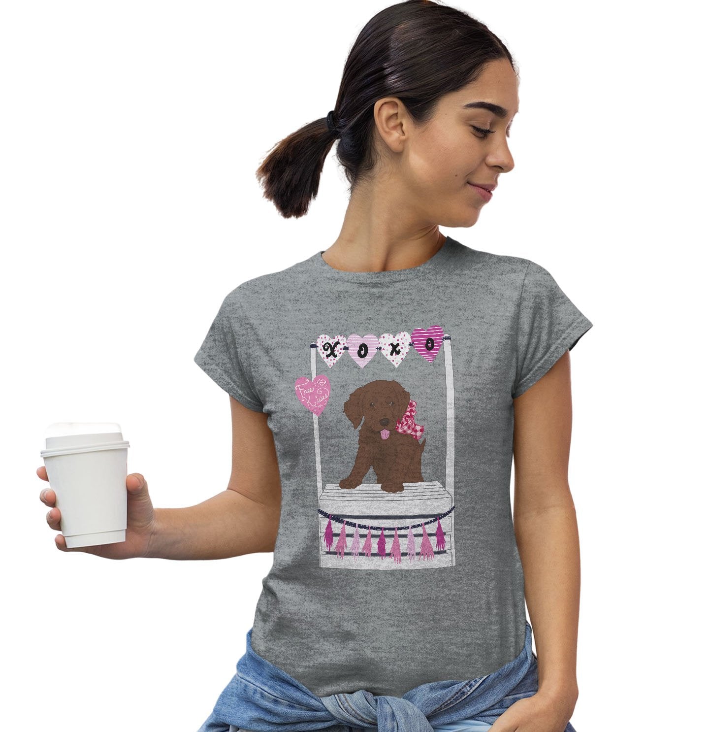 Kissing Booth Chocolate Lab - Women's Fitted T-Shirt