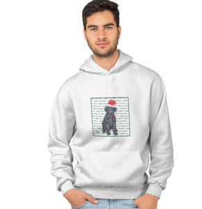 Black Labrador Retriever Puppy Happy Howlidays Text - Adult Unisex Hoodie Sweatshirt