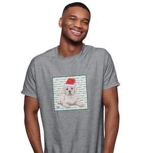 Yellow Labrador Retriever Puppy Happy Howlidays Text - Adult Unisex T-Shirt