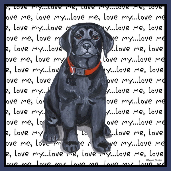 Black Lab Puppy Love Text - Adult Unisex Crewneck Sweatshirt