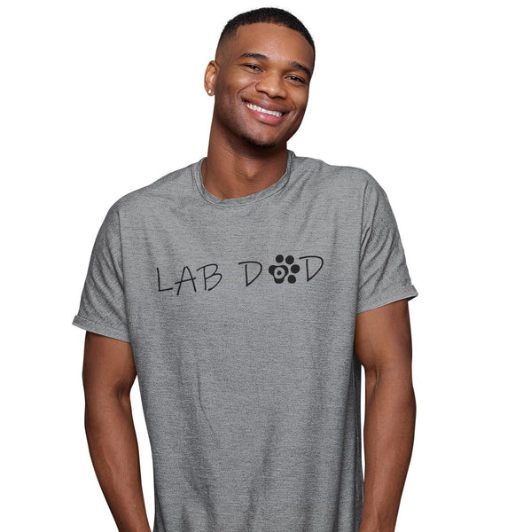 Paw Text Lab Dad - Adult Unisex T-Shirt