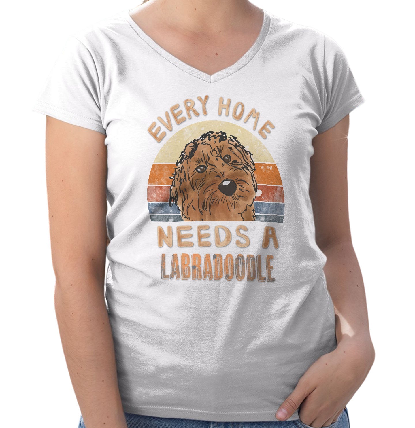 Every Home Needs a Labradoodle - Women's V-Neck T-Shirt