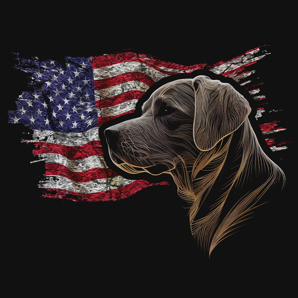 Patriotic Labrador Retriever 1 American Flag - Adult Unisex T-Shirt