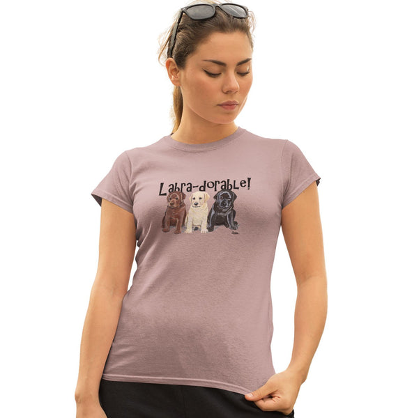 Labra-dorable Three Puppies - Women's Fitted T-Shirt