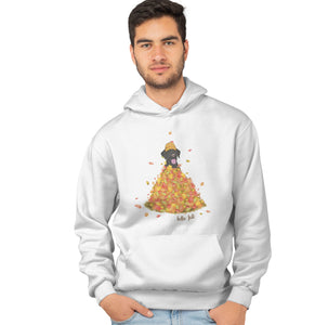 Leaf Pile and Black Lab - Adult Unisex Hoodie Sweatshirt