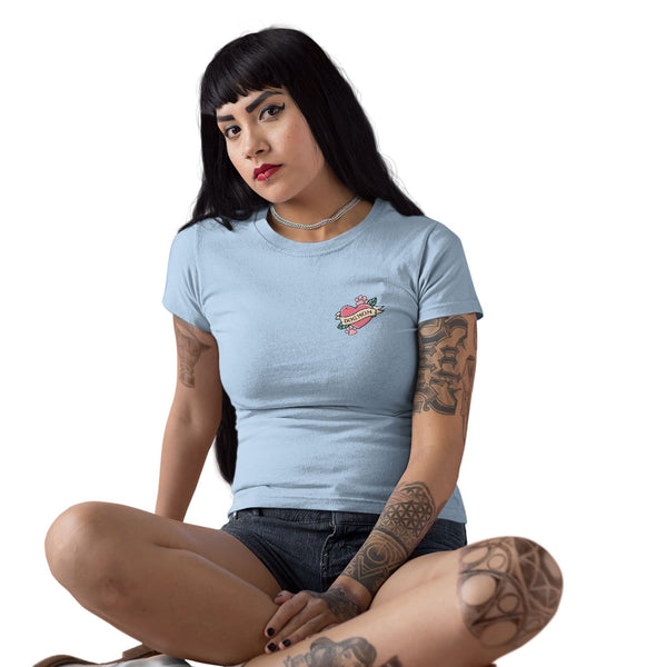 Dog Mom Heart - Pocket - Women's Fitted T-Shirt
