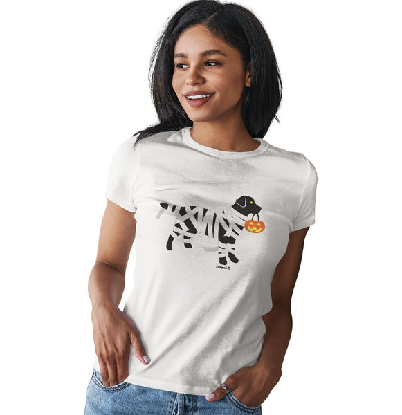 Black Lab Mummy Trick or Treater - Halloween - Women's Fitted T-Shirt