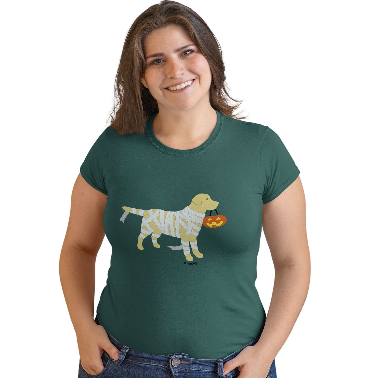 Yellow Lab Mummy Trick or Treater - Women's Fitted T-Shirt