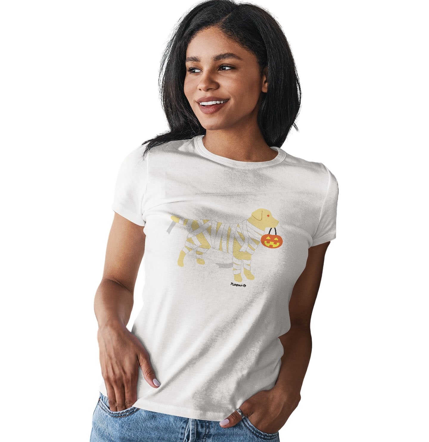 Yellow Lab Mummy Trick or Treater - Women's Fitted T-Shirt