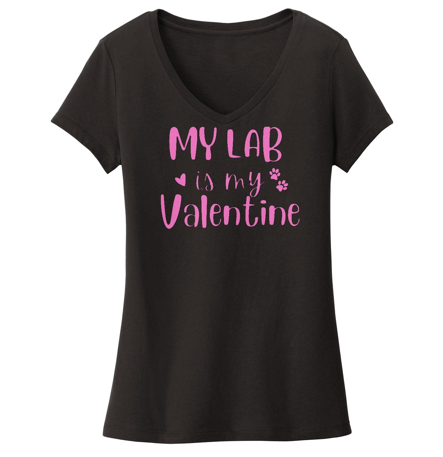 My Lab Valentine - Women's V-Neck T-Shirt