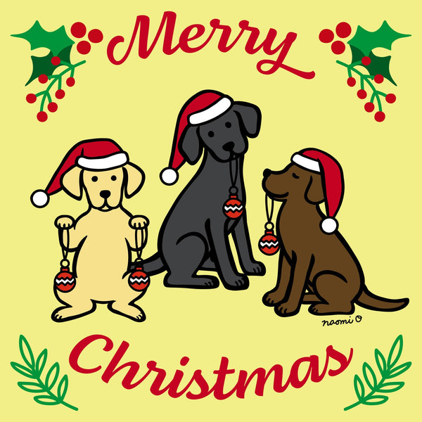 Merry Christmas 3 Labs - Women's Fitted T-Shirt