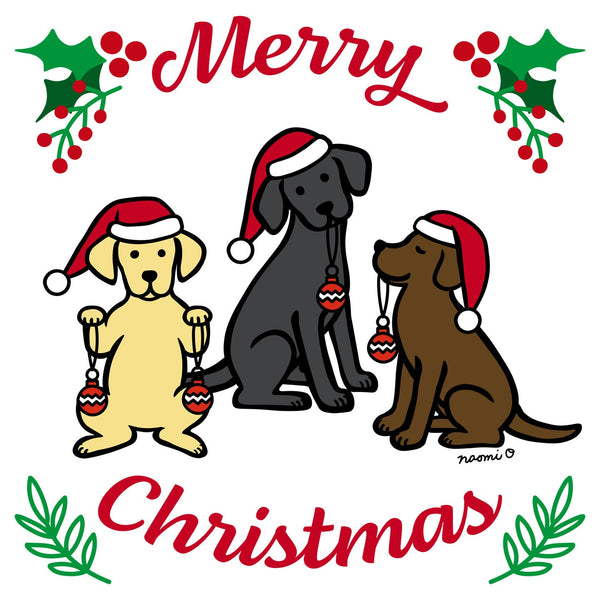 Merry Christmas 3 Labs - Adult Unisex T-Shirt