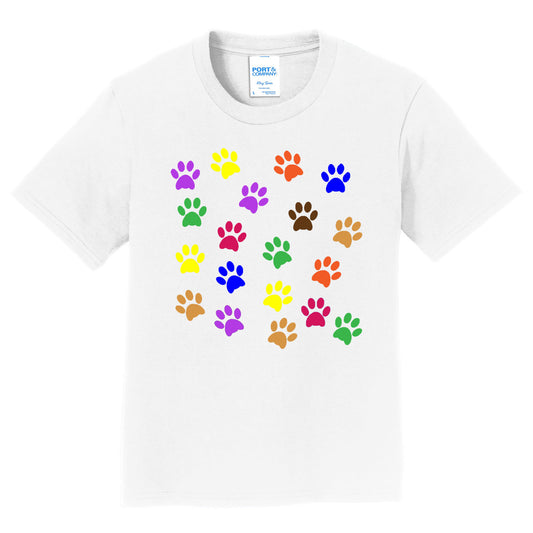 Colorful Paw Prints - Kids' Unisex T-Shirt